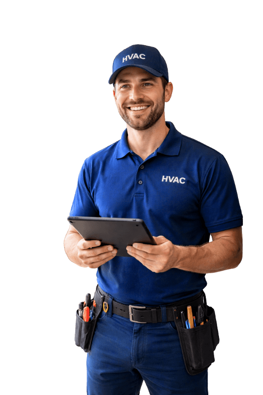 Service professional taking a card payment at home